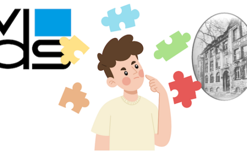 Bild eines denkenden Kindes, mit Logos von vds und Berend-Schröder-Schule